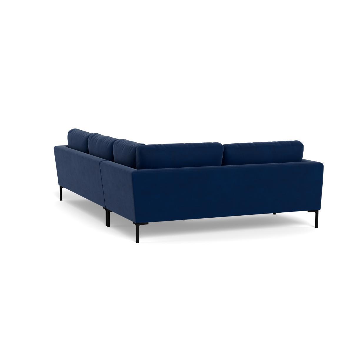 Heal's Eton Left Hand Facing Corner Sofa Smart Luxe Velvet Midnight Brass Feet - Heal's UK Furniture – image 4