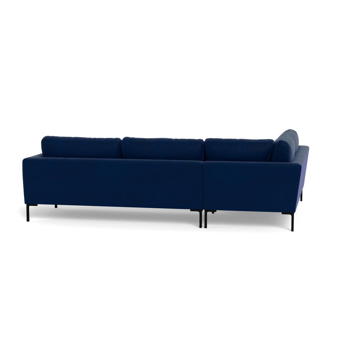 Heal's Eton Left Hand Facing Corner Sofa Smart Luxe Velvet Midnight Brass Feet - Heal's UK Furniture – image 5