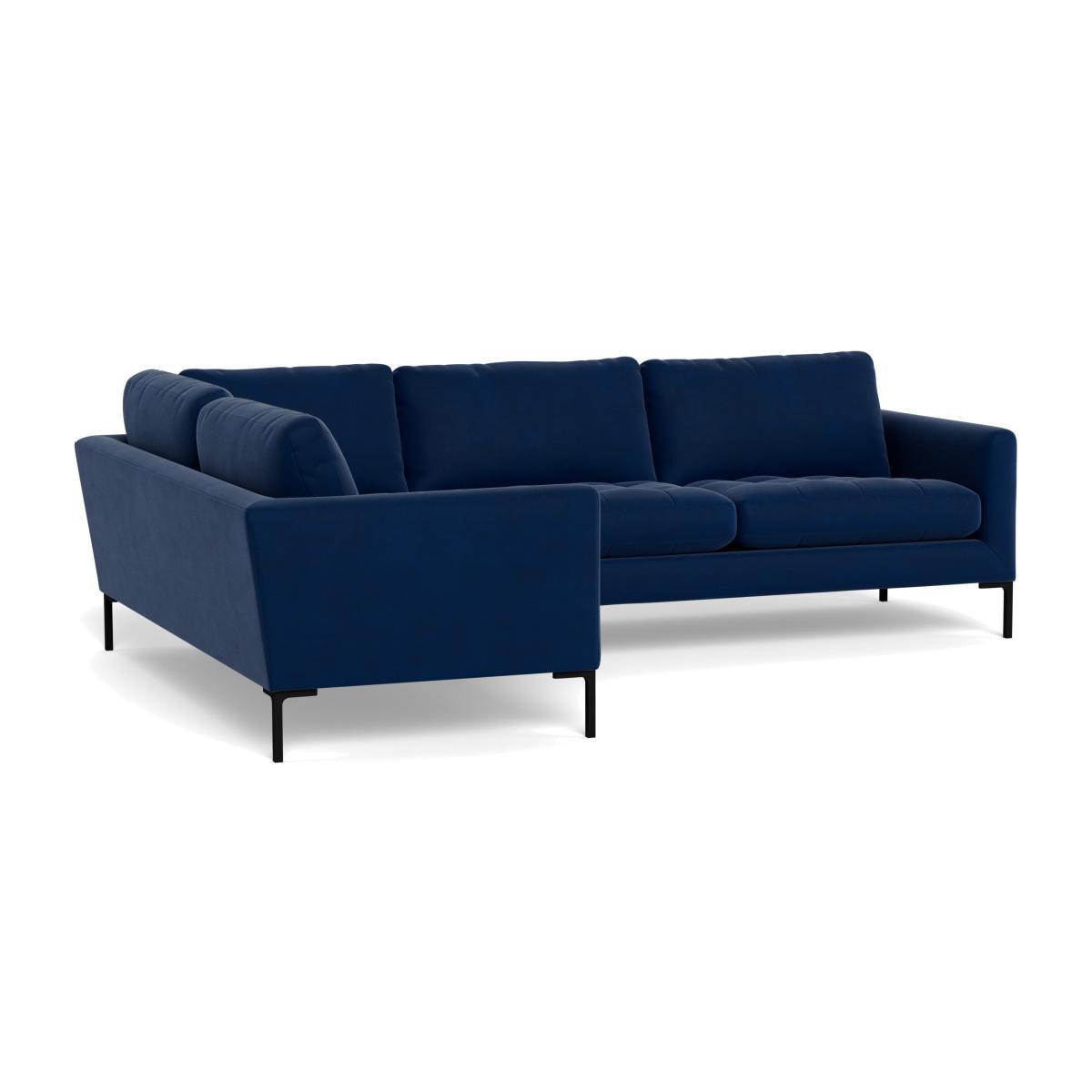 Heal's Eton Left Hand Facing Corner Sofa Smart Luxe Velvet Midnight Brass Feet - Heal's UK Furniture – image 1