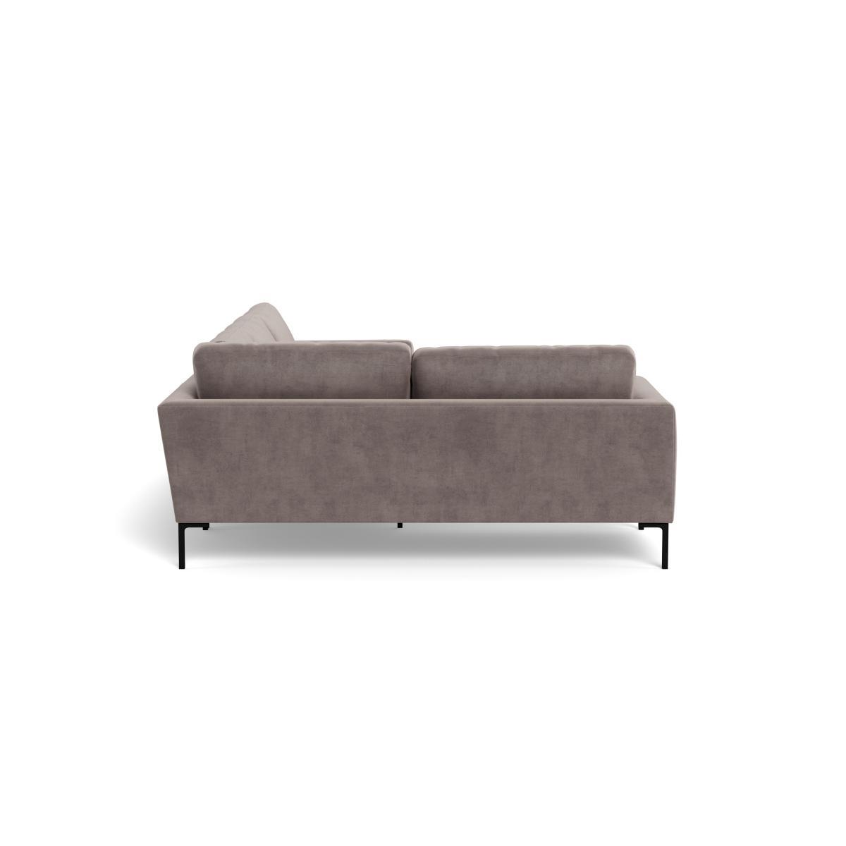 Heal's Eton Left Hand Facing Corner Sofa Smart Luxe Velvet Mushroom Black Feet - Heal's UK Furniture – image 3