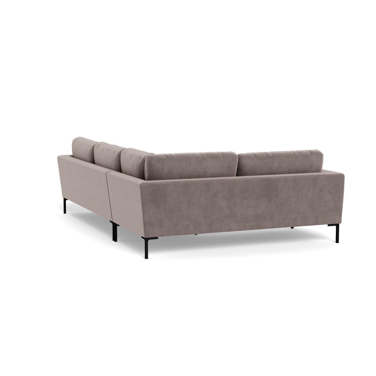 Heal's Eton Left Hand Facing Corner Sofa Smart Luxe Velvet Mushroom Black Feet - Heal's UK Furniture – image 4