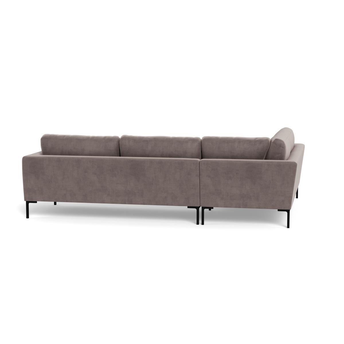 Heal's Eton Left Hand Facing Corner Sofa Smart Luxe Velvet Mushroom Black Feet - Heal's UK Furniture – image 5