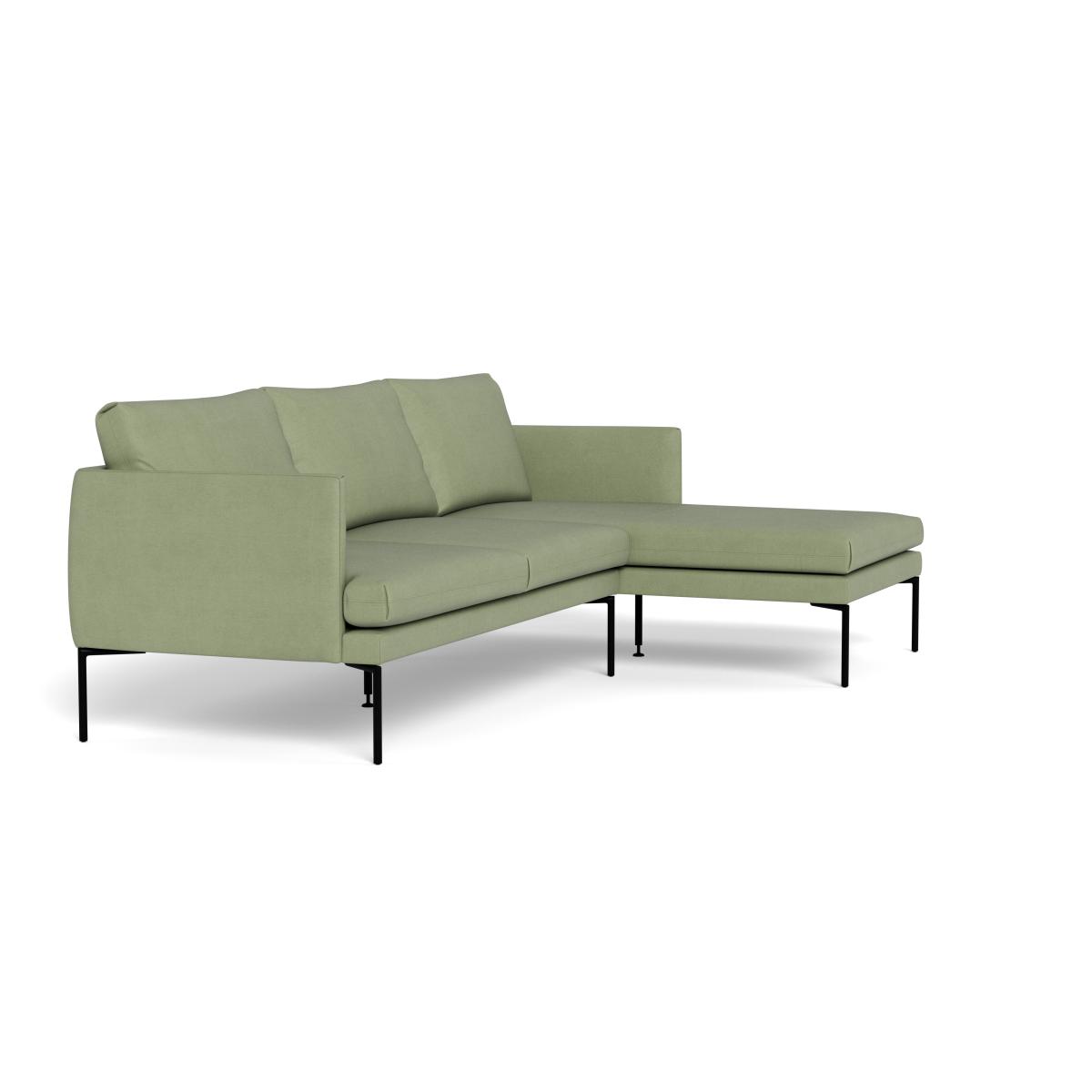 Heal's Matera Corner Chaise Sofa Right Hand Facing Siena Cotton Pistachio Black Feet – image 2