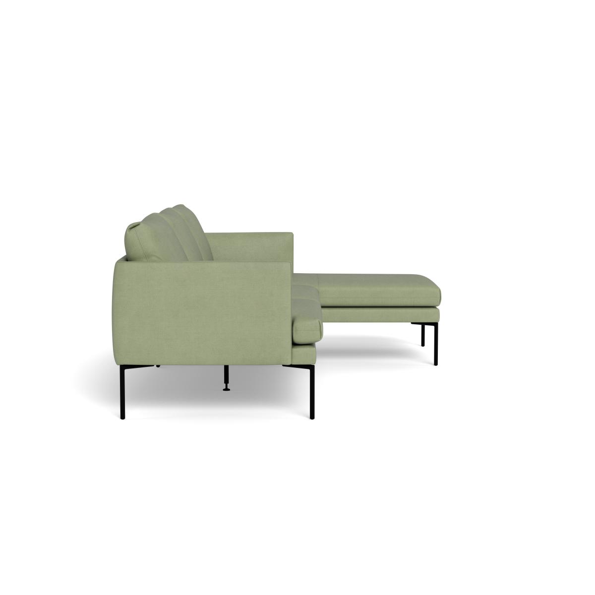 Heal's Matera Corner Chaise Sofa Right Hand Facing Siena Cotton Pistachio Black Feet – image 3