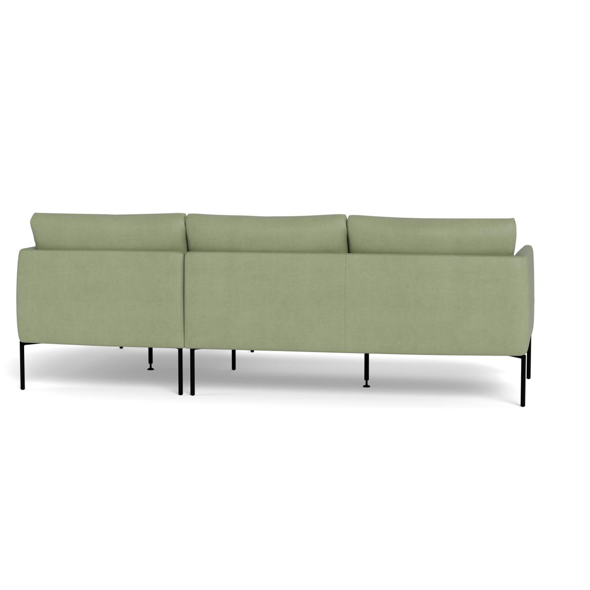 Heal's Matera Corner Chaise Sofa Right Hand Facing Siena Cotton Pistachio Black Feet – image 5