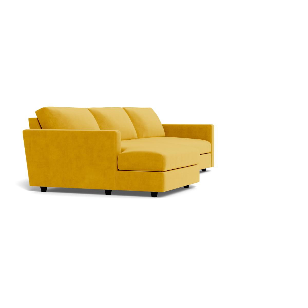 Heal's Nimbus II Complete 4 Seater Corner Chaise LHF Smart Luxe Velvet Canary Black Feet – image 2