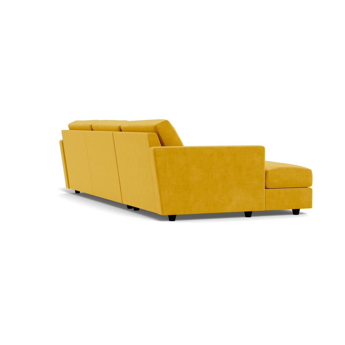 Heal's Nimbus II Complete 4 Seater Corner Chaise LHF Smart Luxe Velvet Canary Black Feet – image 4