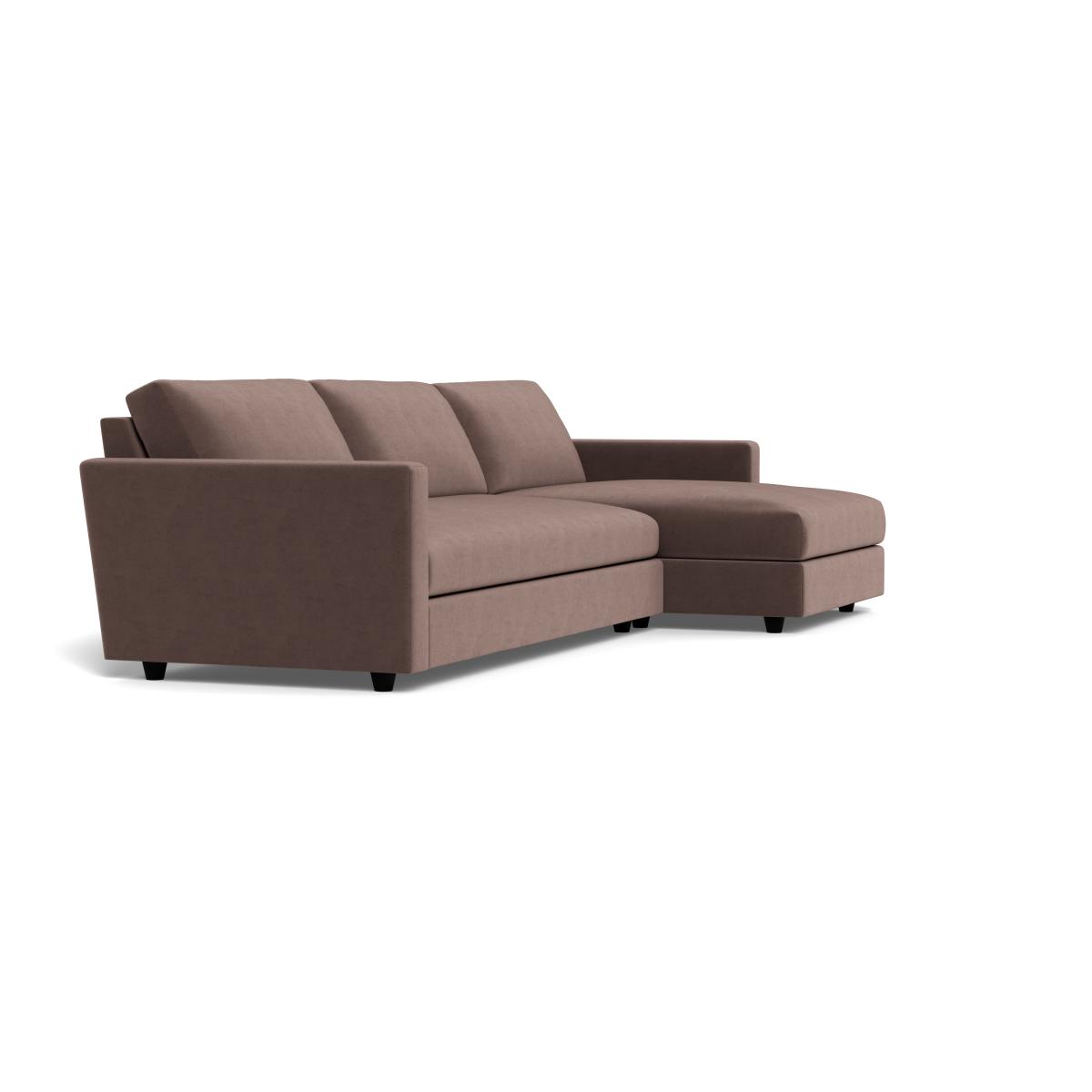 Heal's Nimbus 4 Seater Right Hand Corner Chaise Velvet Mink Black Feet – image 2