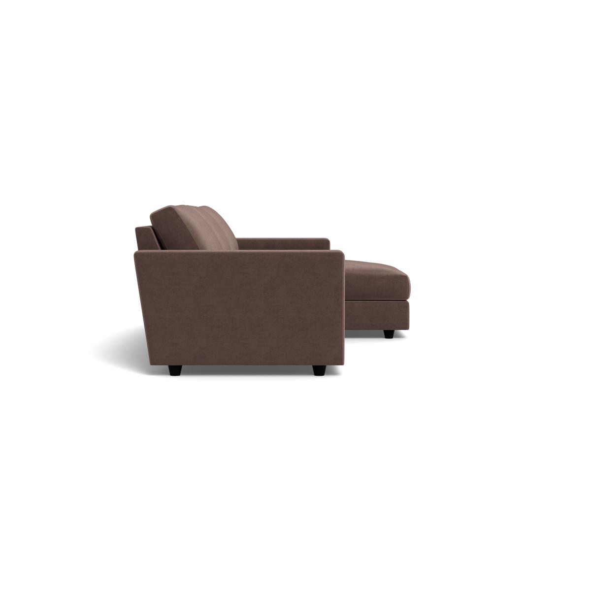 Heal's Nimbus 4 Seater Right Hand Corner Chaise Velvet Mink Black Feet – image 3