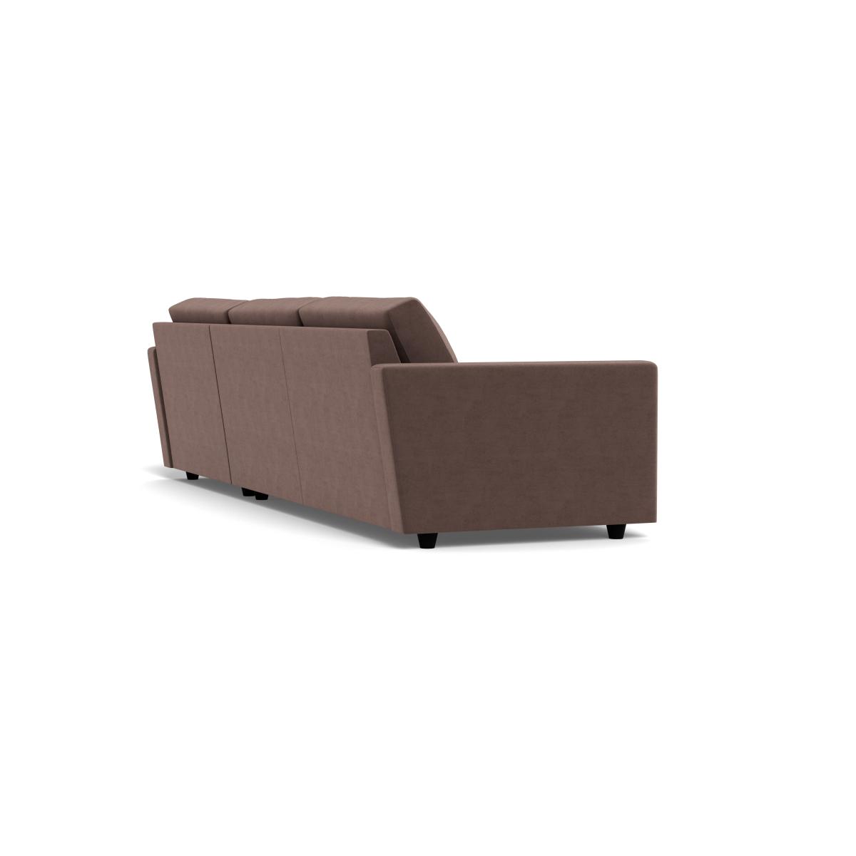 Heal's Nimbus 4 Seater Right Hand Corner Chaise Velvet Mink Black Feet – image 4