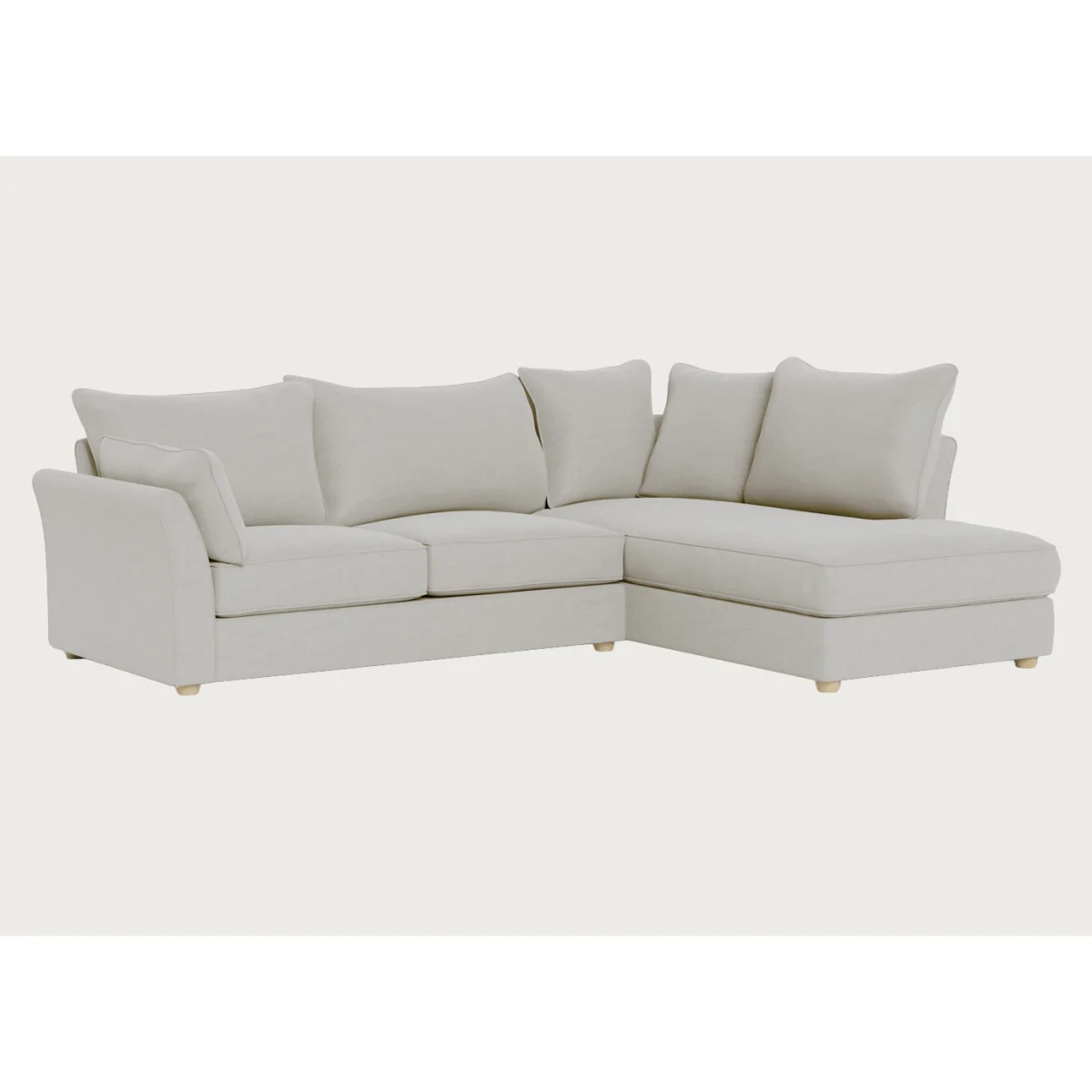 Heal's Tailor Right Hand Facing Corner Sofa Smart Luxe Velvet Mulberry Walnut Stained Feet – image 6