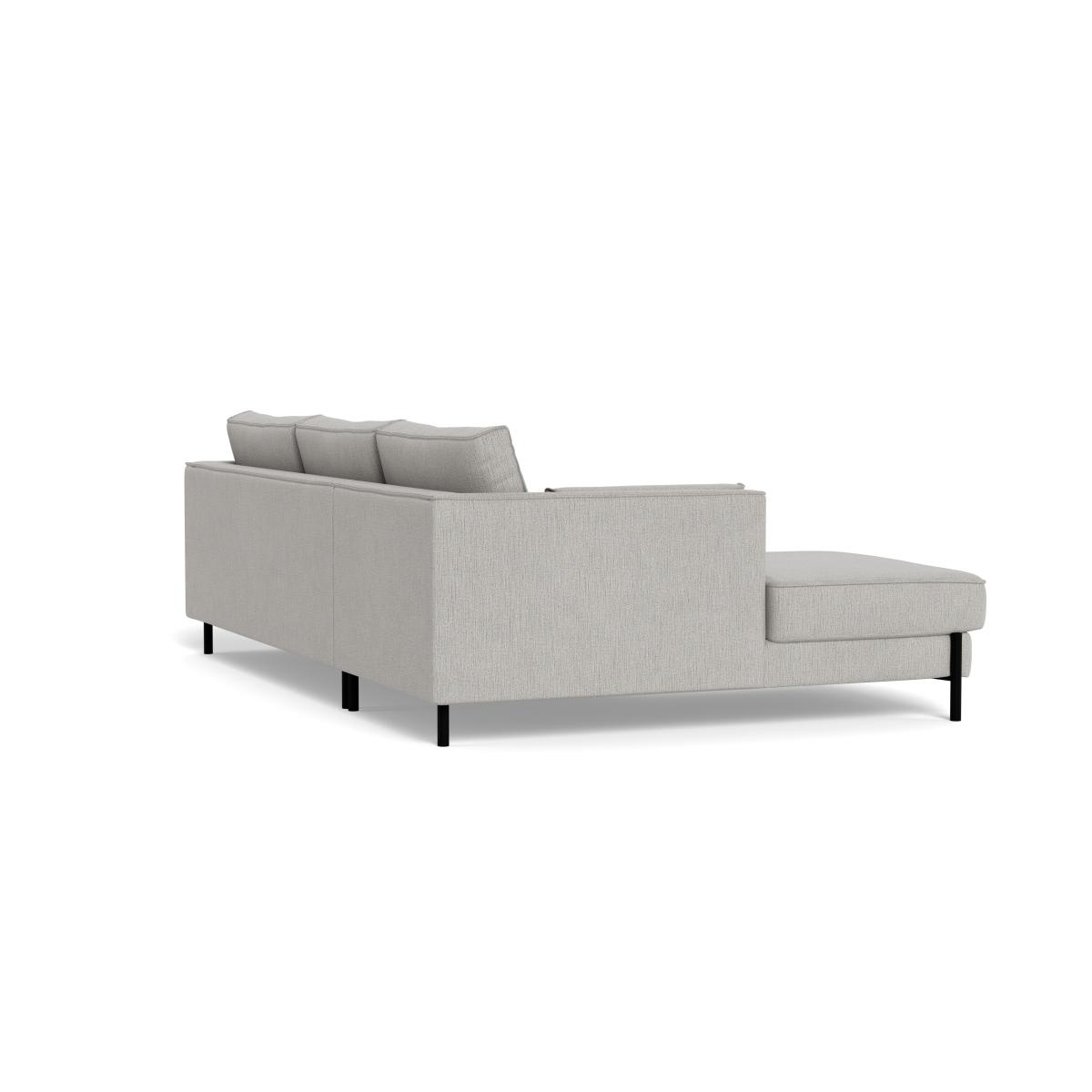 Heal's Tortona Left Hand Facing 4 Seater Corner Chaise Smart Linen Mix Silver Black Feet – image 4