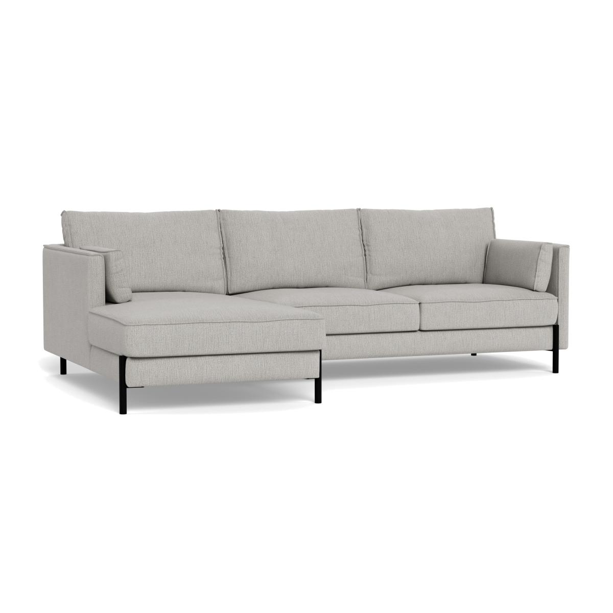 Heal's Tortona Left Hand Facing 4 Seater Corner Chaise Smart Linen Mix Silver Black Feet – image 1