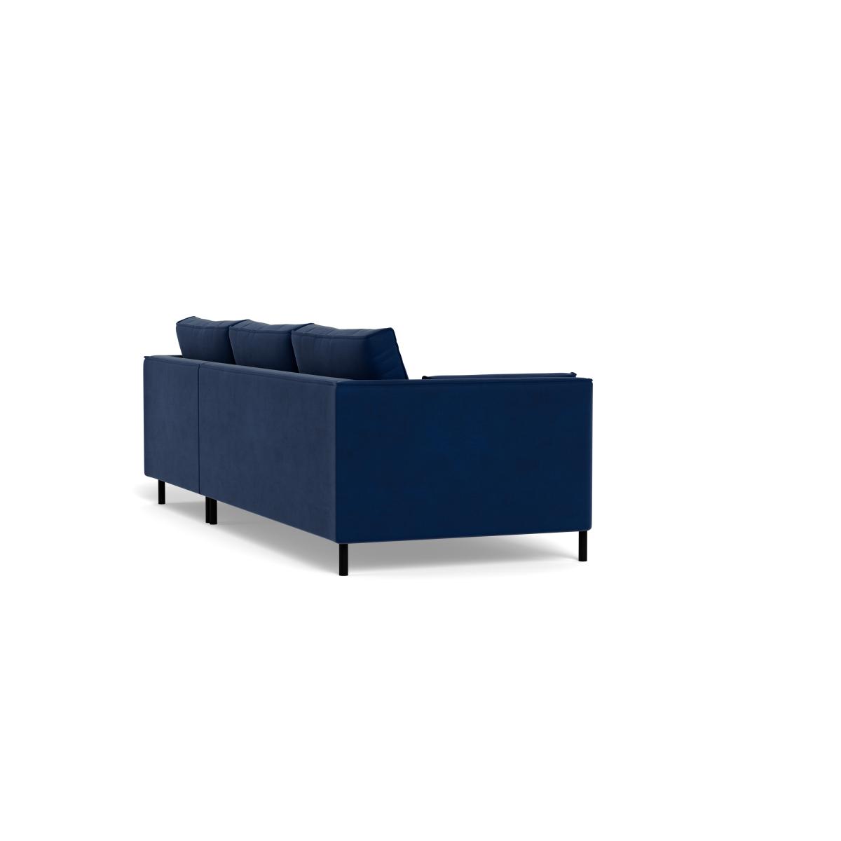 Heal's Tortona Right Hand Facing 4 Seater Corner Chaise Brushed Cotton Cobalt Black Feet - Heal's UK Furniture – image 4