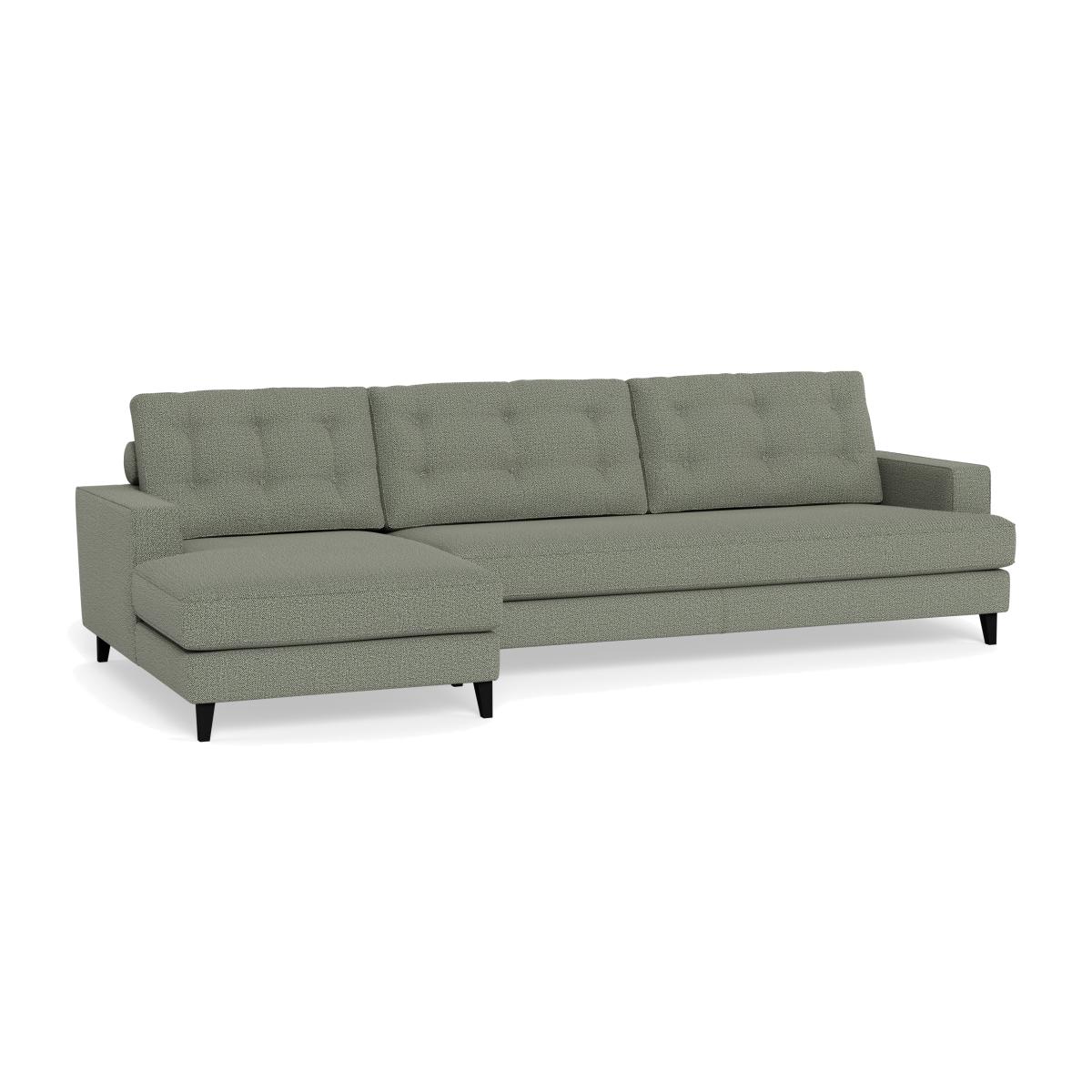 Heal's Mistral Left Hand Facing Corner Sofa Boucle Tweed Lapis Black Beech Feet – image 1