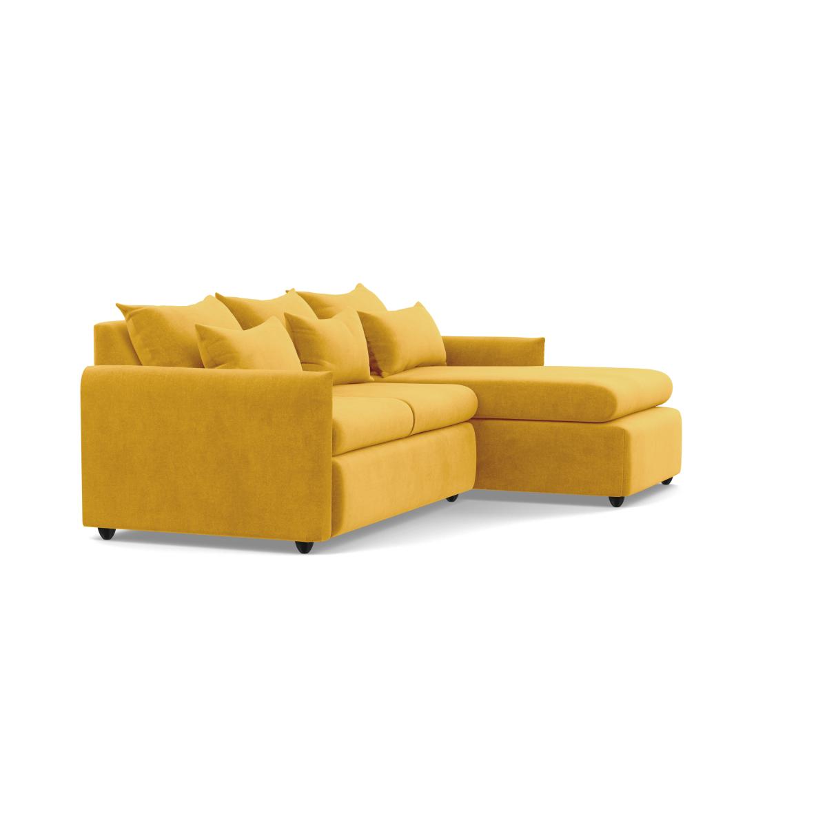 Heal's Pillow Medium RHF Corner Chaise Sofa Smart Luxe Velvet Canary Natural Oak Feet - Heal's UK Furniture – image 2