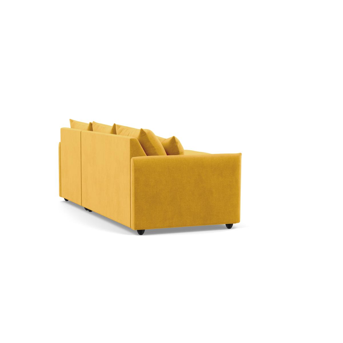 Heal's Pillow Medium RHF Corner Chaise Sofa Smart Luxe Velvet Canary Natural Oak Feet - Heal's UK Furniture – image 4