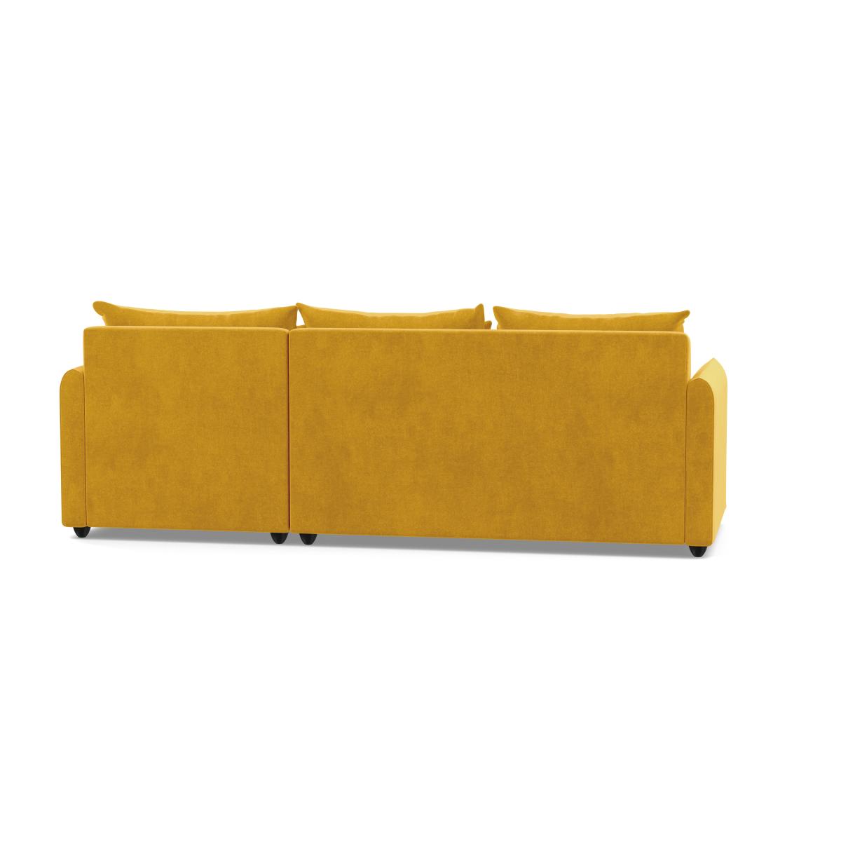 Heal's Pillow Medium RHF Corner Chaise Sofa Smart Luxe Velvet Canary Natural Oak Feet - Heal's UK Furniture – image 5