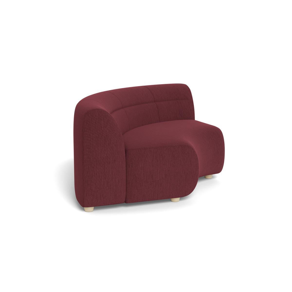Heal's Lilli Curved Corner Unit Module Smart Linen Mix Maroon Natural Ash Feet - Heal's UK Furniture – image 2