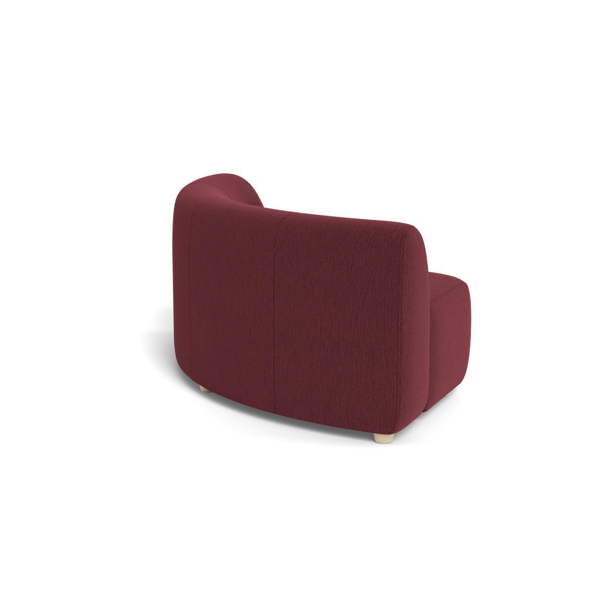 Heal's Lilli Curved Corner Unit Module Smart Linen Mix Maroon Natural Ash Feet - Heal's UK Furniture – image 4