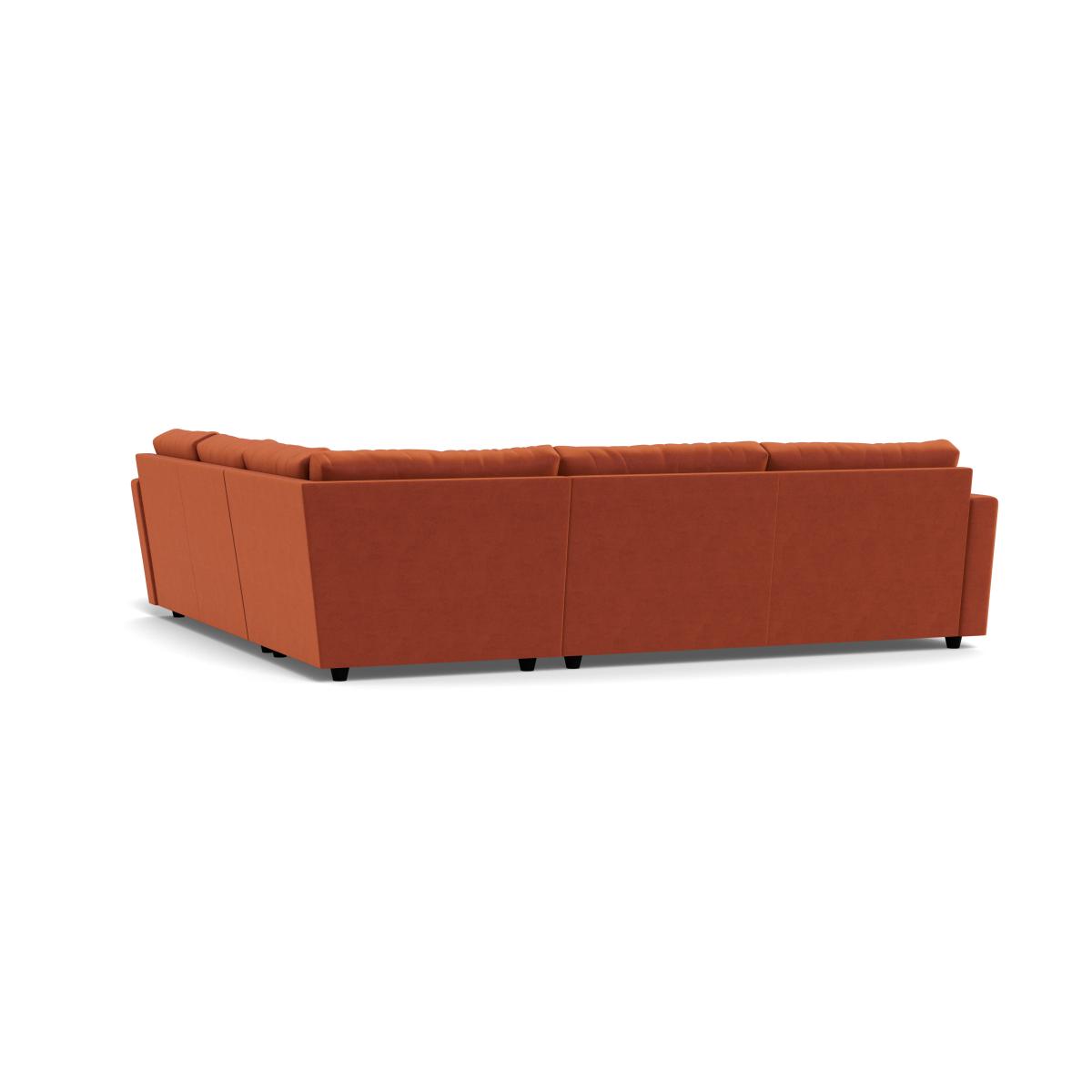 Heal's Nimbus II Full Corner Sofa Velvet Russet Black Feet – image 4
