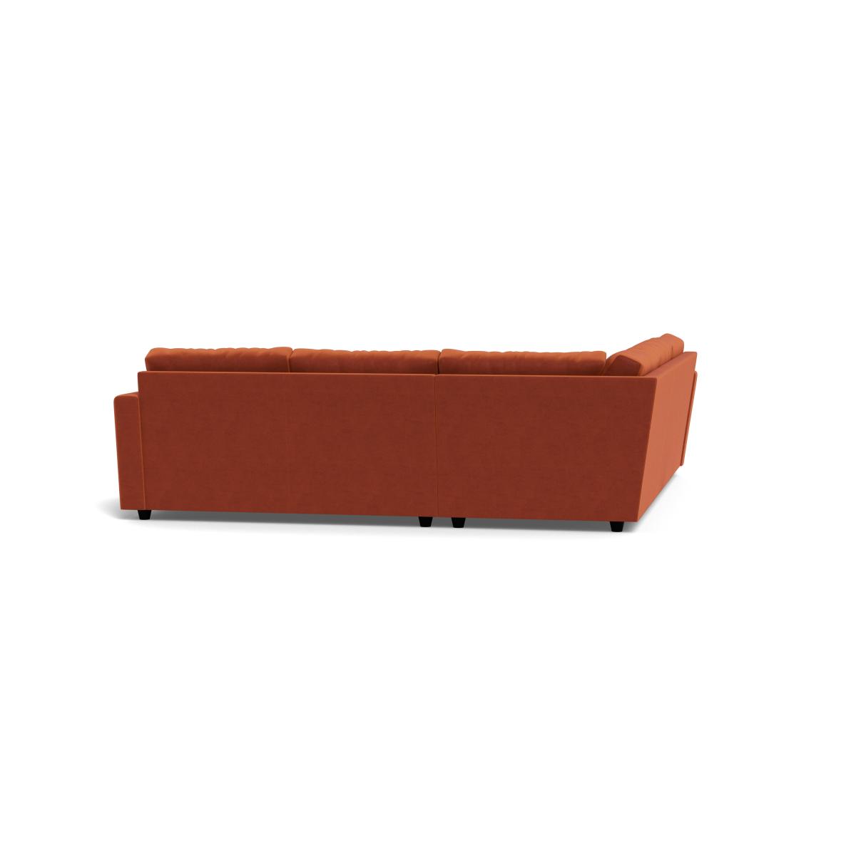 Heal's Nimbus II Full Corner Sofa Velvet Russet Black Feet – image 5