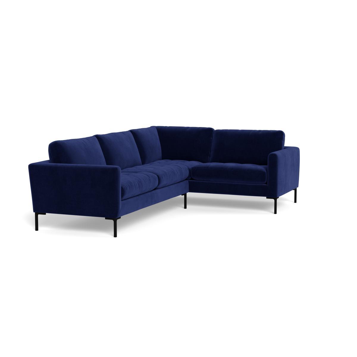 Heal's Eton Right Hand Facing Corner Sofa Smart Luxe Velvet Midnight Black Feet - Heal's UK Furniture – image 2