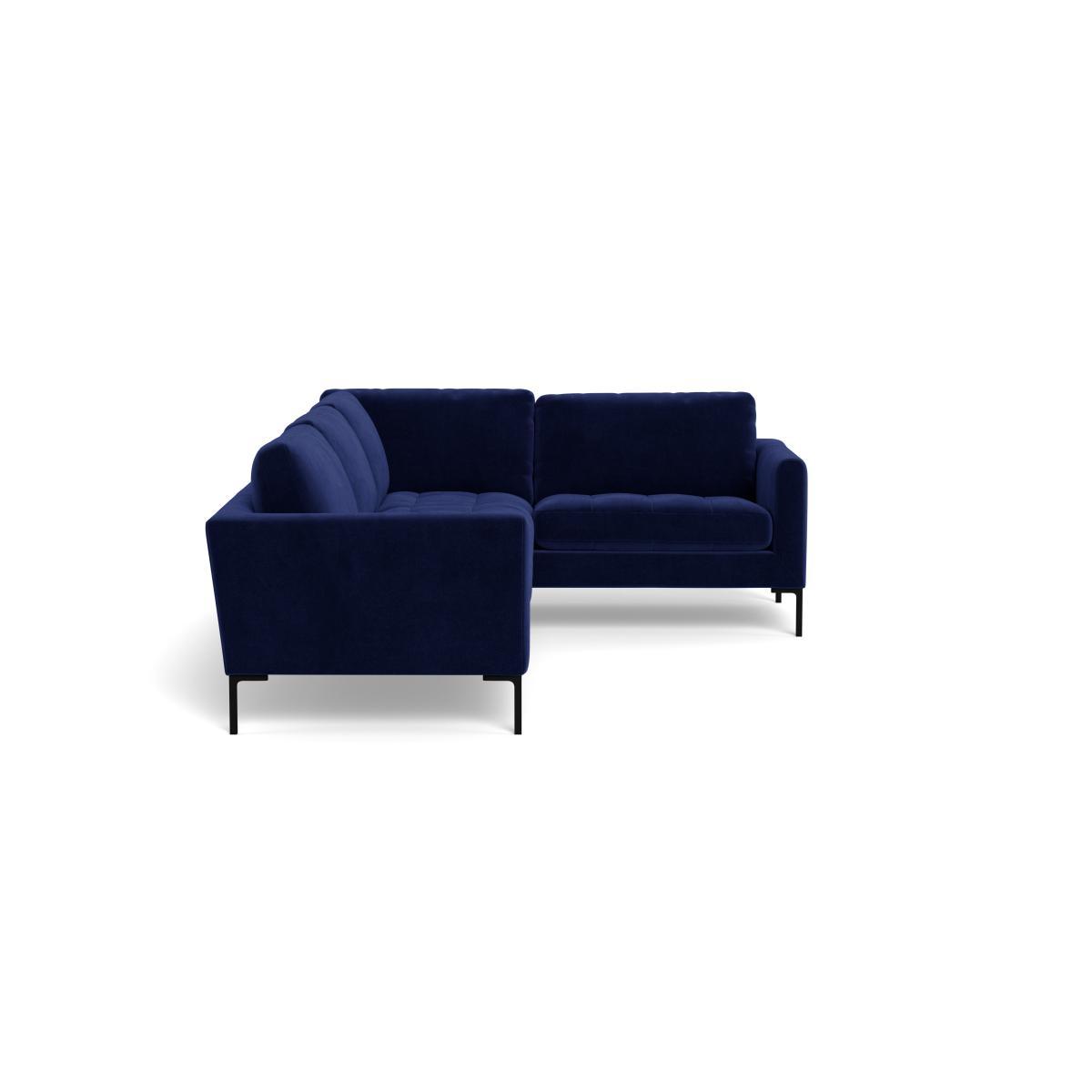 Heal's Eton Right Hand Facing Corner Sofa Smart Luxe Velvet Midnight Black Feet - Heal's UK Furniture – image 3