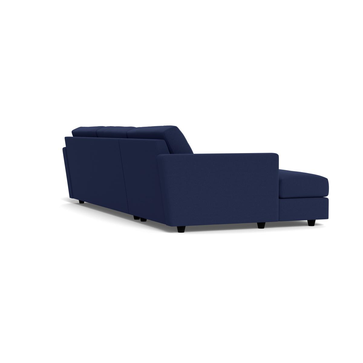 Heal's Nimbus 4 Seater Left Hand Corner Chaise Melton Wool New Navy Black Feet – image 4