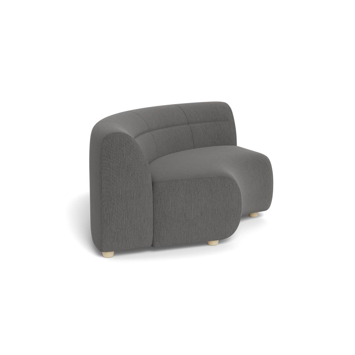 Heal's Lilli Curved Corner Unit Module Smart Linen Mix Grey Natural Ash Feet - Heal's UK Furniture – image 2