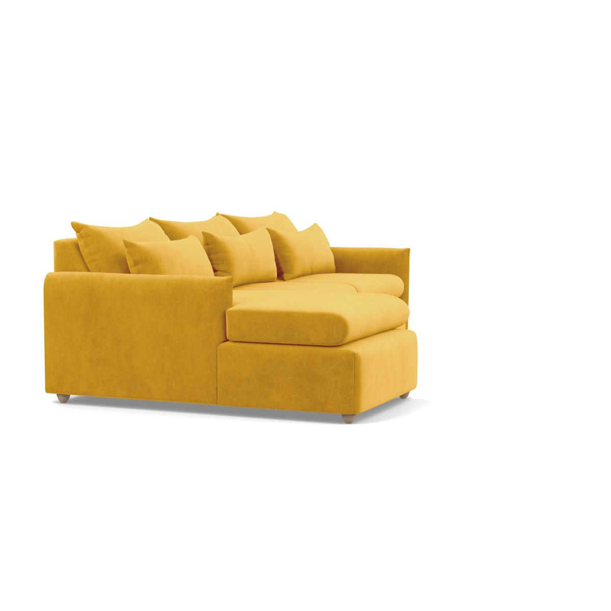 Heal's Pillow Large LHF Corner Chaise Sofa Smart Luxe Velvet Canary Stained Oak Feet - Heal's UK Furniture – image 2