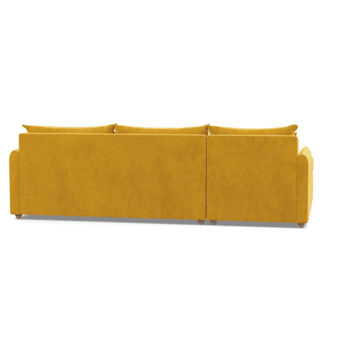 Heal's Pillow Large LHF Corner Chaise Sofa Smart Luxe Velvet Canary Stained Oak Feet - Heal's UK Furniture – image 5