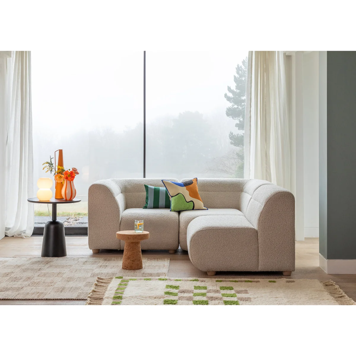 Heal's Lilli Right Hand Facing Chaise Unit Smart Luxe Velvet Mulberry Natural Feet – image 5