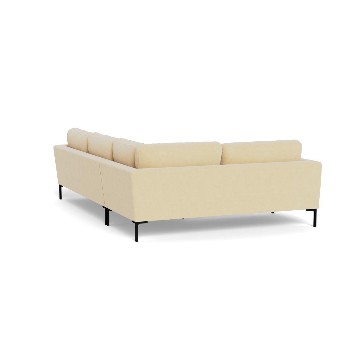 Heal's Eton Left Hand Facing Corner Sofa Smart Luxe Velvet Biscuit Black Feet - Heal's UK Furniture – image 4