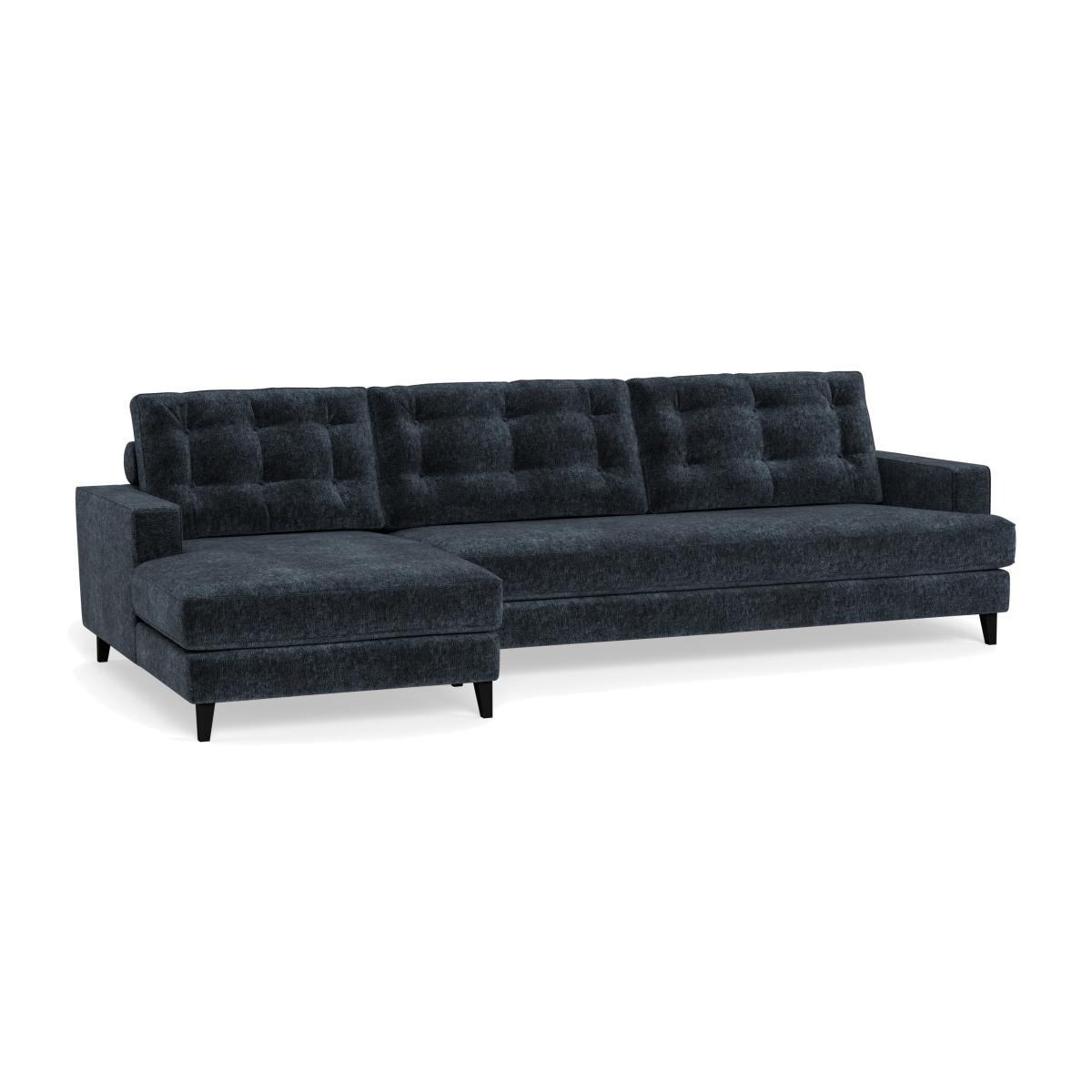 Heal's Mistral Left Hand Facing Corner Sofa Boucle Velvet Space Natural Beech Feet – image 1