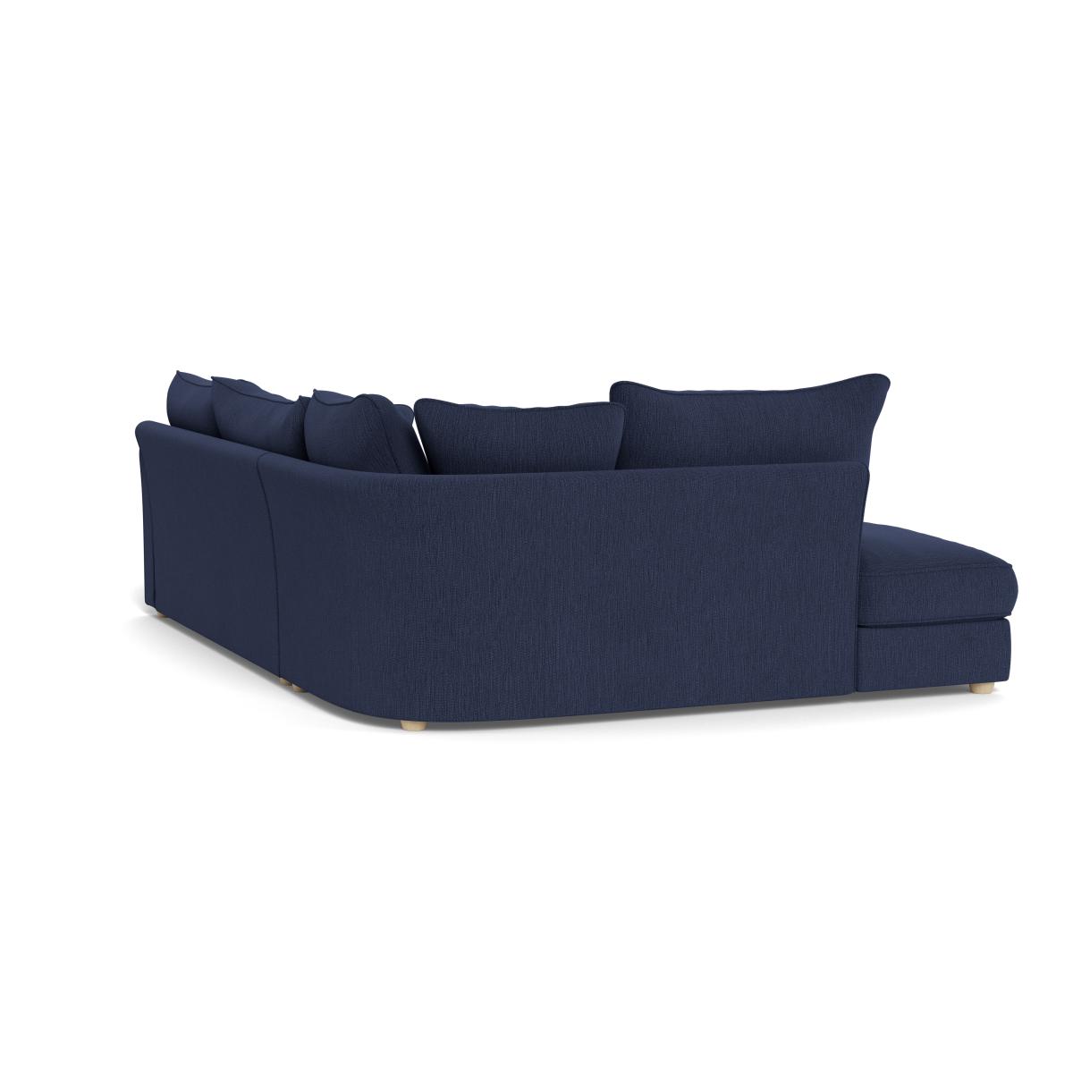 Heal's Tailor Left Hand Facing Corner Sofa Smart Linen Mix Navy Natural Beech Feet – image 4