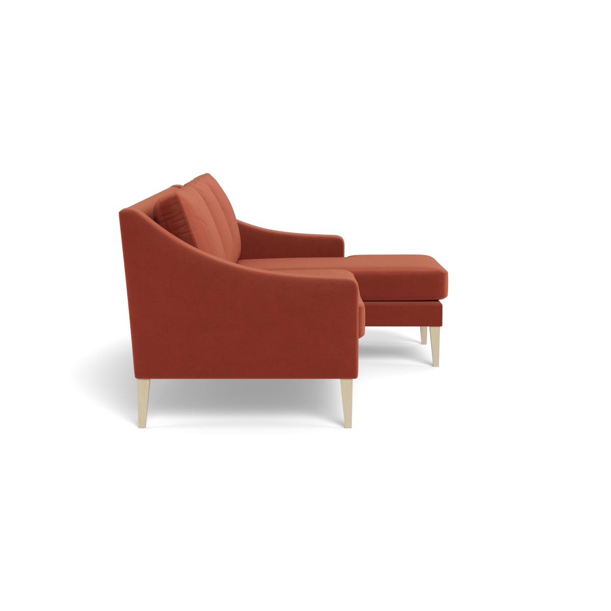 Heal's Richmond Chaise Sofa Smart Luxe Velvet Tawny Natural Feet – image 3