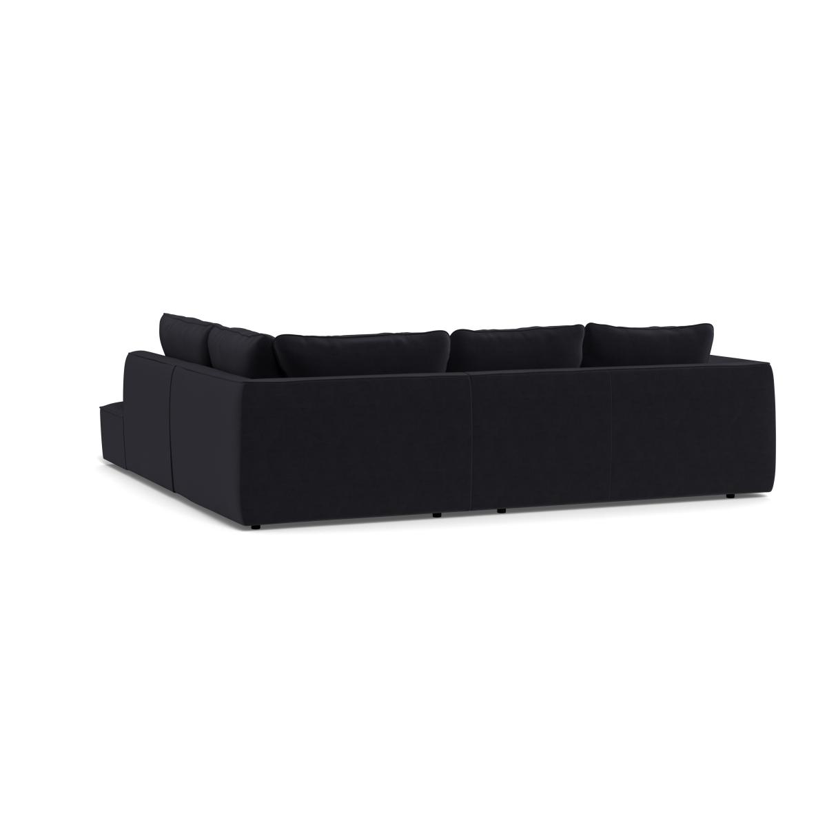 Heal's Morven Right Hand Facing Large Corner Sofa Velvet Black – image 4
