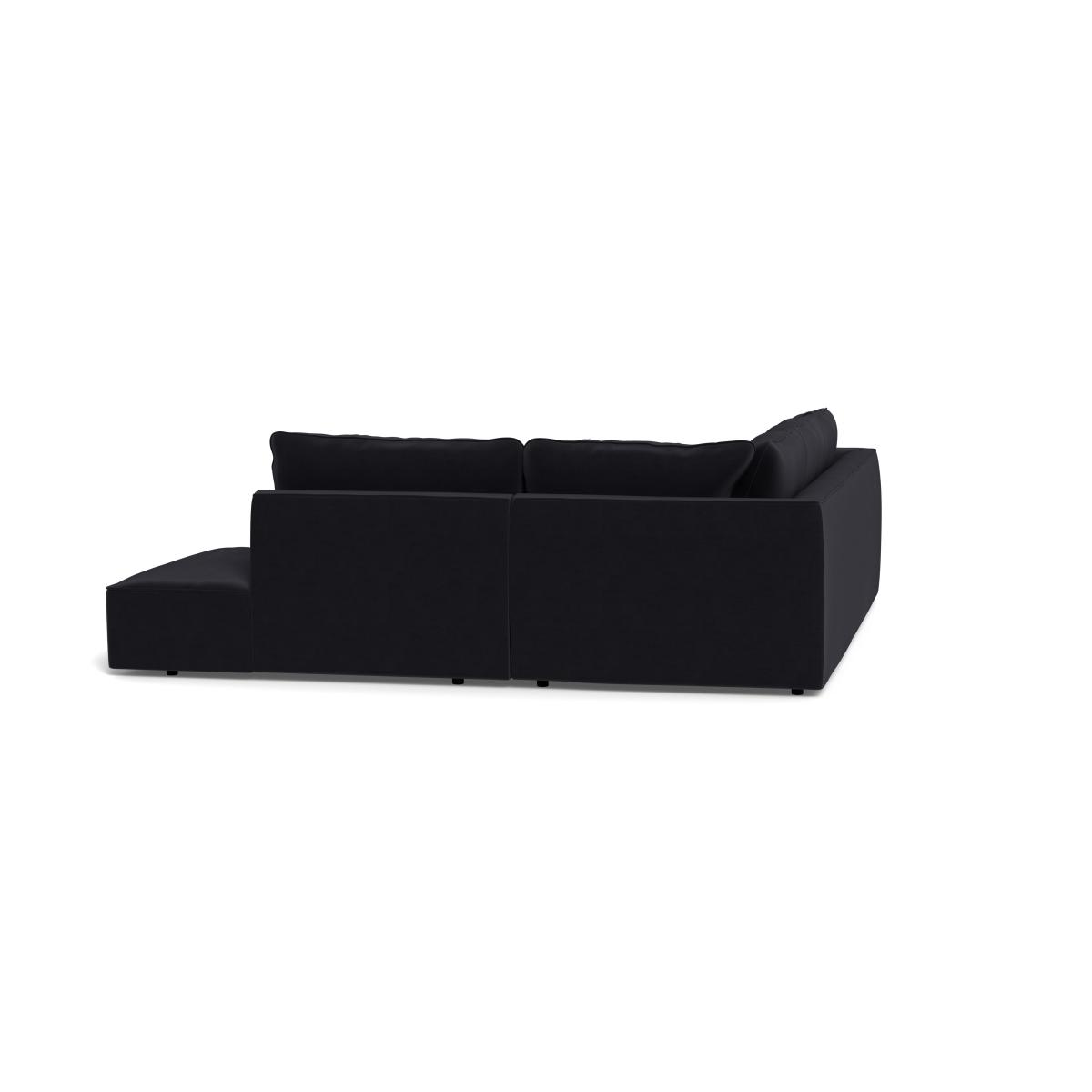 Heal's Morven Right Hand Facing Large Corner Sofa Velvet Black – image 5