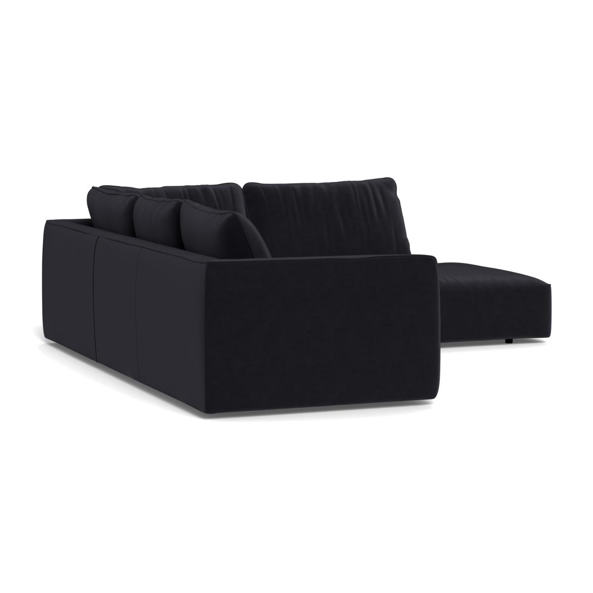 Heal's Morven Right Hand Facing Large Corner Sofa Velvet Black – image 1