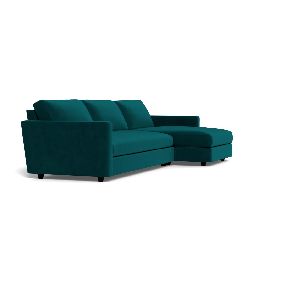 Heal's Nimbus II 4 Seater RHF Corner Chaise Smart Luxe Velvet Ocean Black Feet – image 2