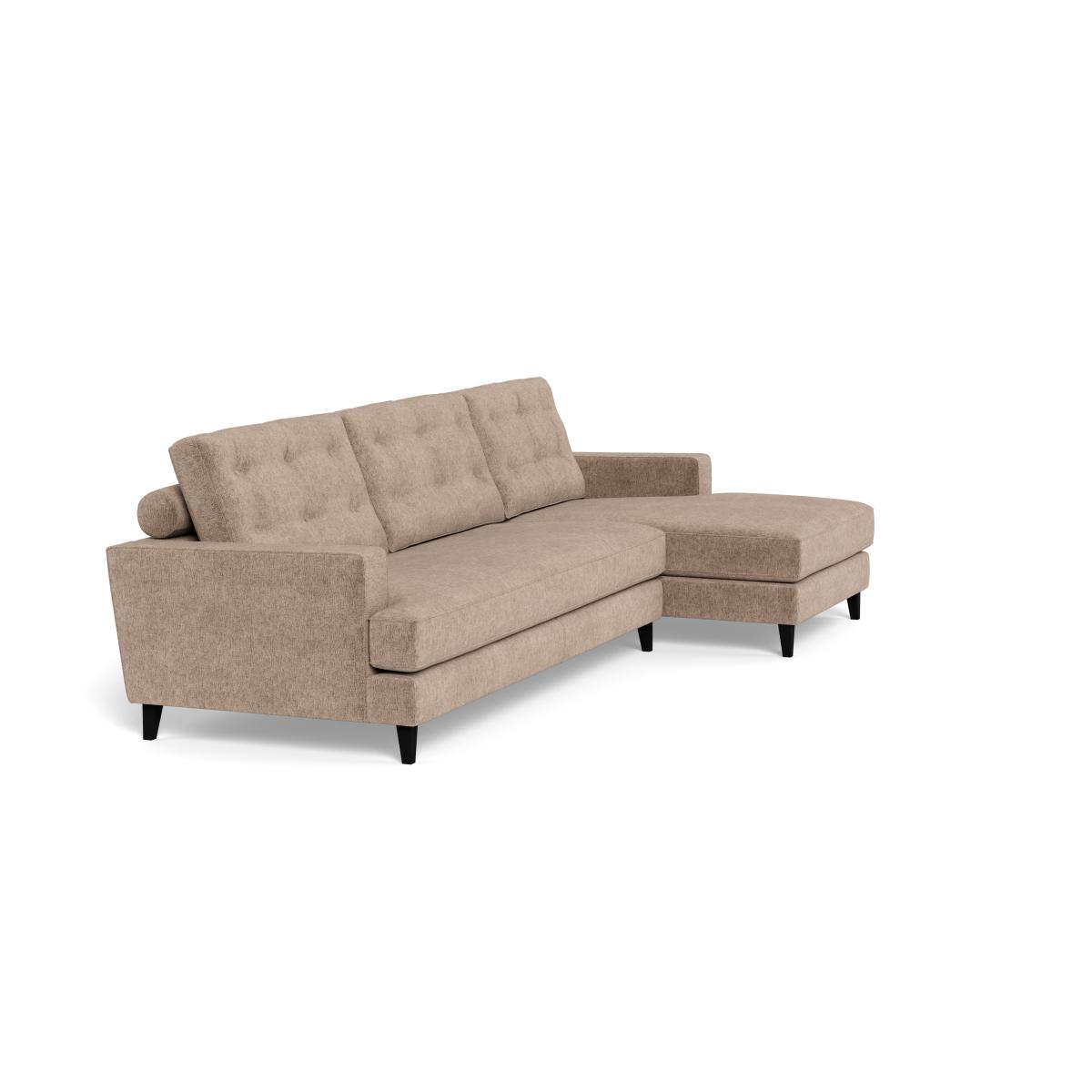 Heal's Mistral Right Hand Facing Corner Sofa Boucle Velvet Rocky Natural Beech Feet – image 2
