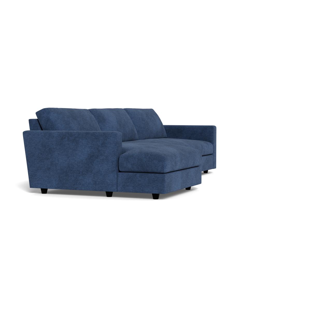 Heal's Nimbus 4 Seater Left Hand Corner Chaise Broad Weave Lagoon Black Feet – image 2