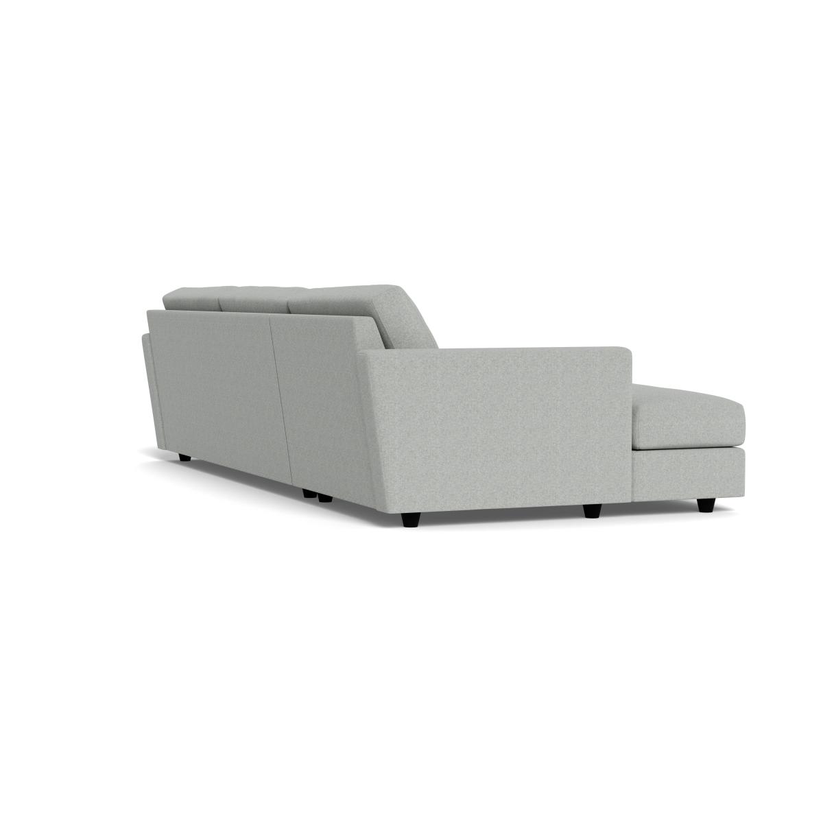 Heal's Nimbus 4 Seater Left Hand Corner Chaise Melton Wool Limestone Black Feet – image 4