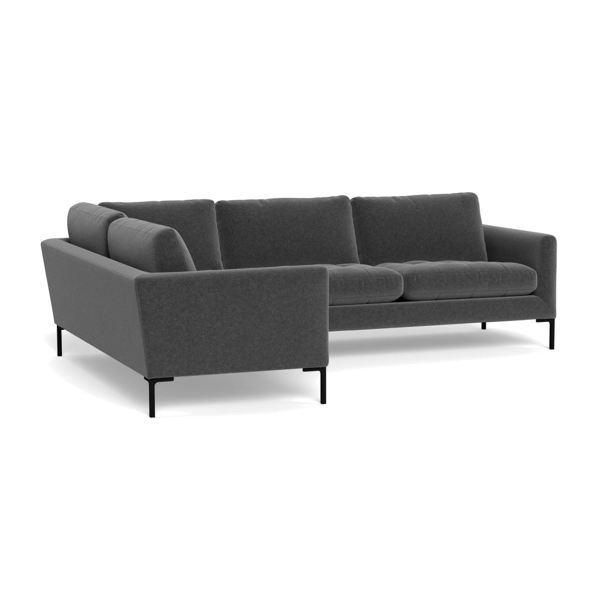 Heal's Eton Left Hand Facing Corner Sofa Melton Wool Granite Black Feet - Heal's UK Furniture – image 1