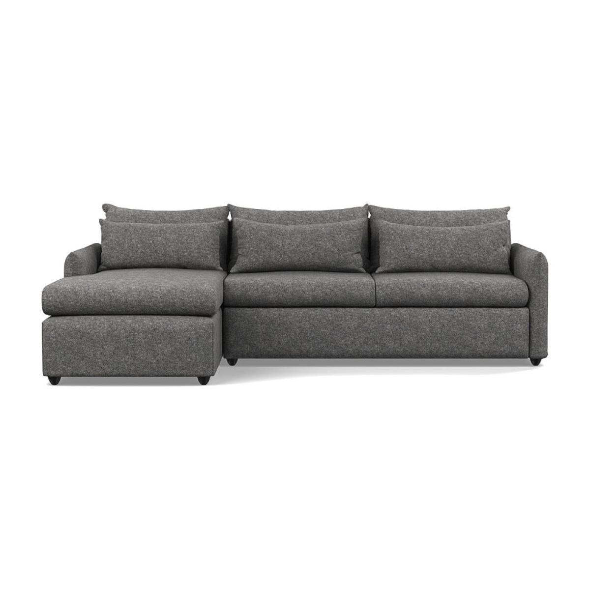 Heal's Pillow Large LHF Corner Chaise Sofa Melton Wool Shale Black - Heal's UK Furniture