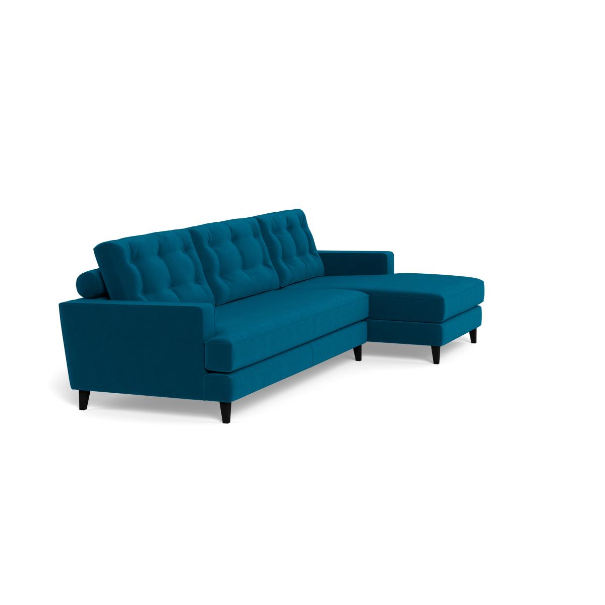 Heal's Mistral Right Hand Corner Sofa Velvet Teal Natural Feet - Heal's UK Furniture – image 2