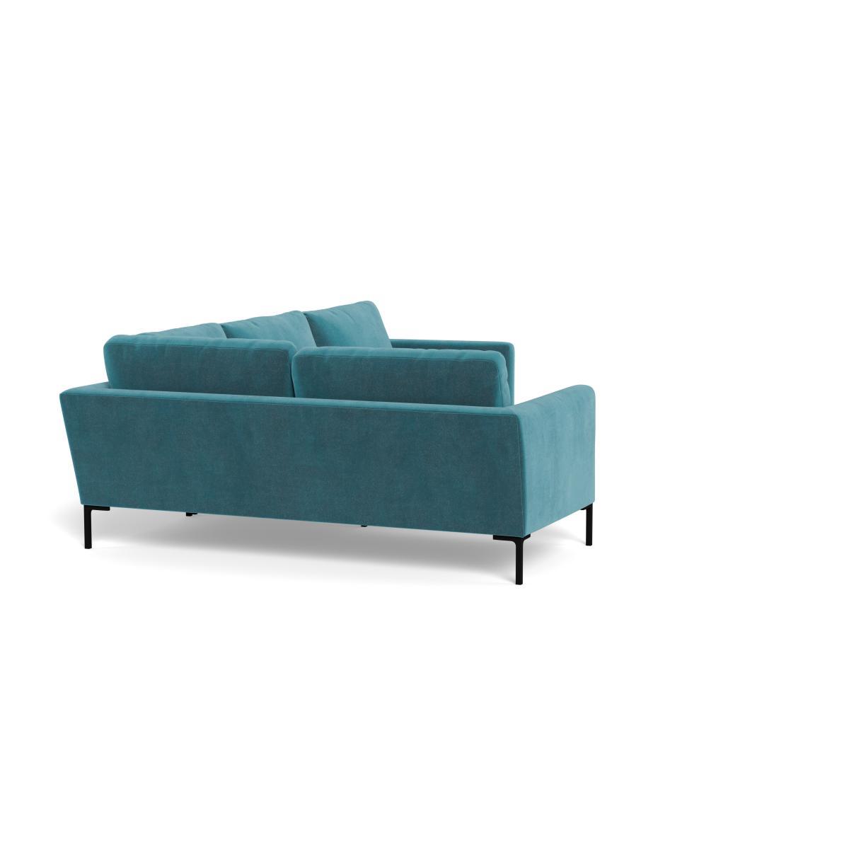 Heal's Eton Left Hand Facing Corner Sofa Smart Luxe Velvet Airforce Blue Black Feet - Heal's UK Furniture – image 2