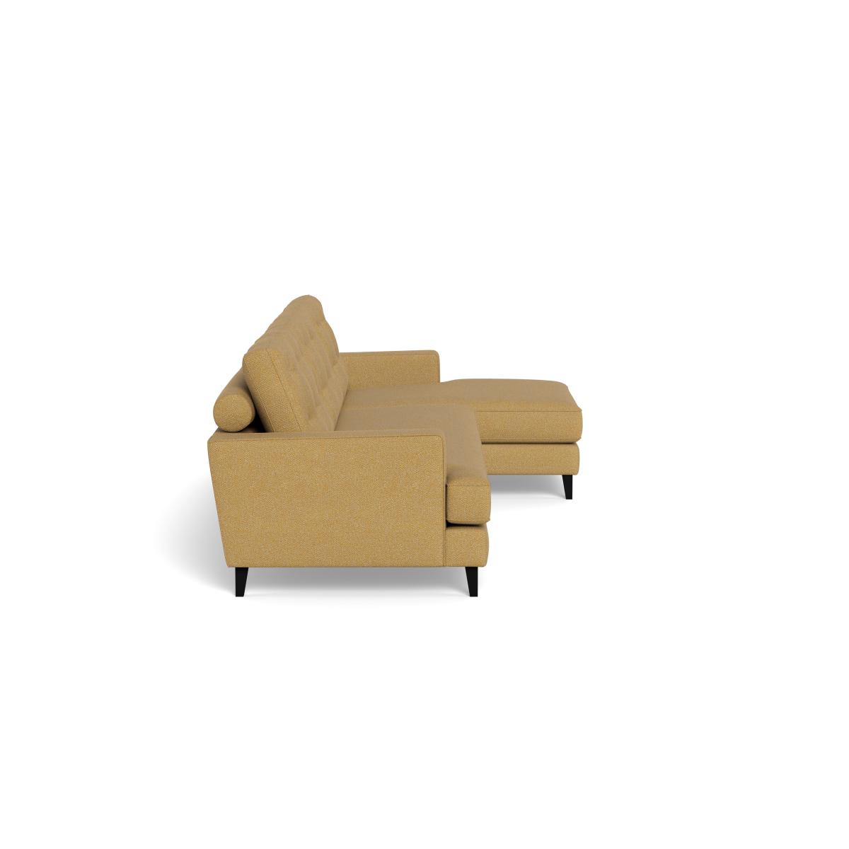 Heal's Mistral Right Hand Facing Corner Sofa Boucle Tweed Citrine Black Beech Feet – image 3