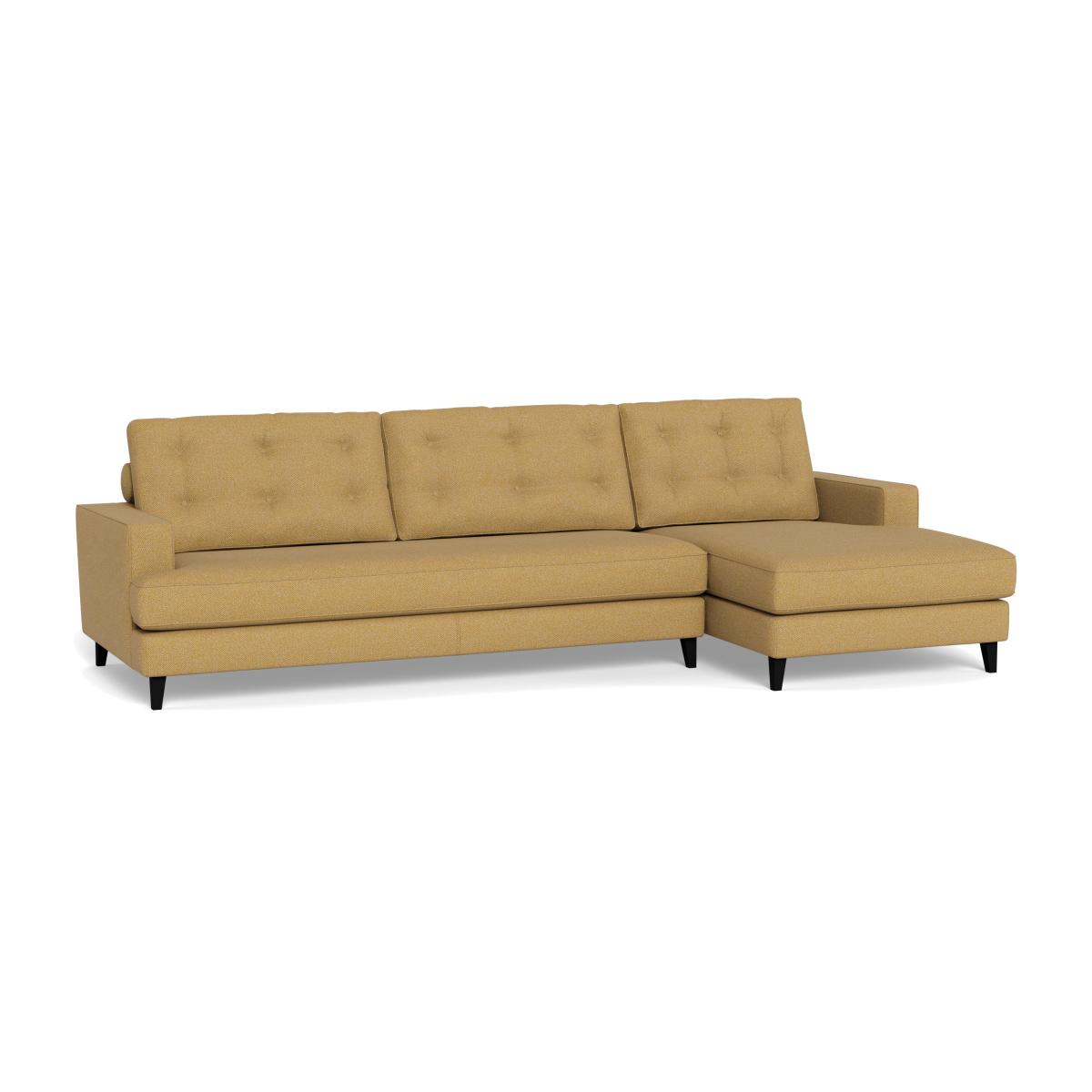 Heal's Mistral Right Hand Facing Corner Sofa Boucle Tweed Citrine Black Beech Feet – image 1